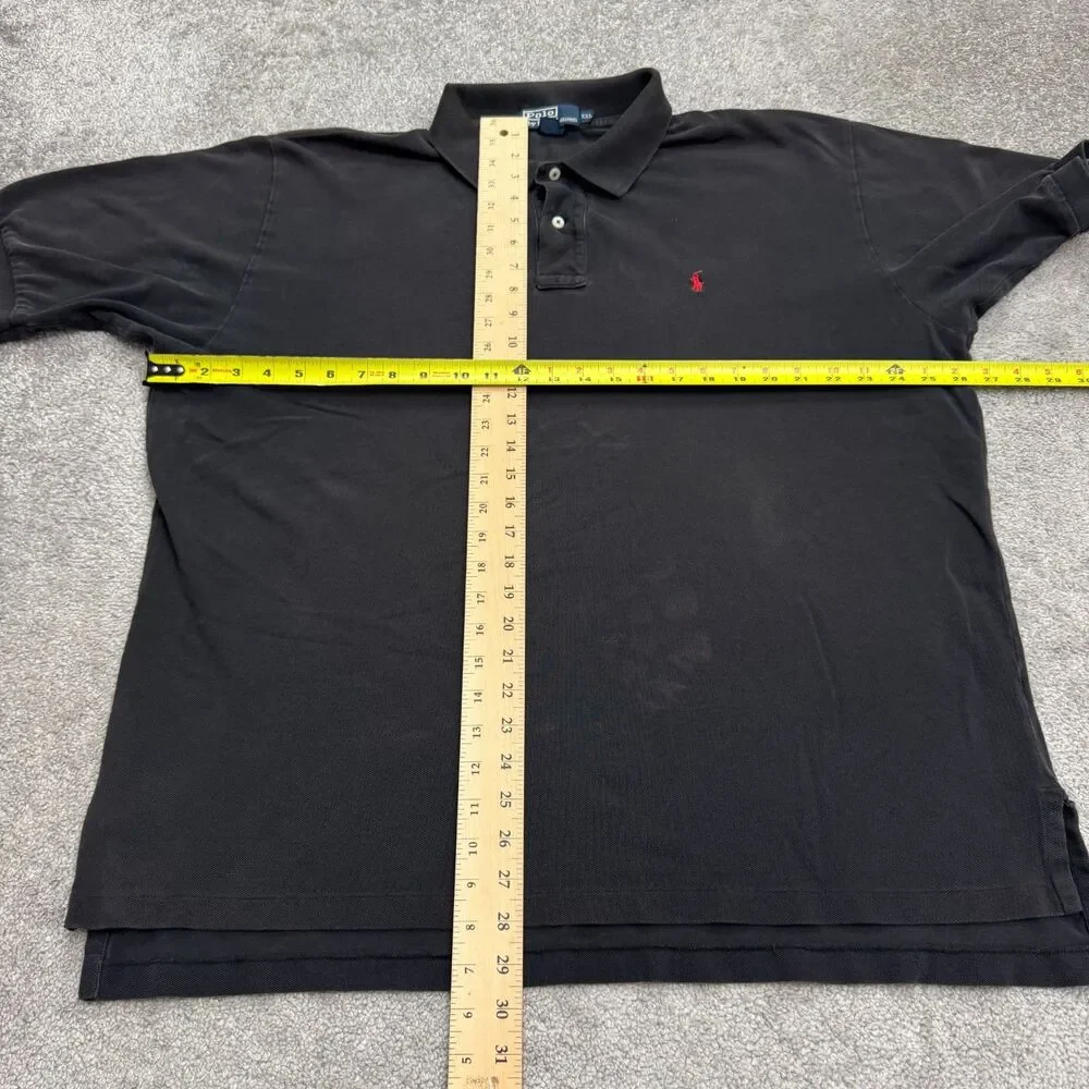 Polo Ralph Lauren Vintage Polo Shirt Mens XXL Black Short Sleeve Cotton Casual